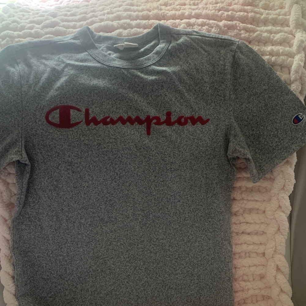 Champion Heather Gray Tee with Maroon Logo
